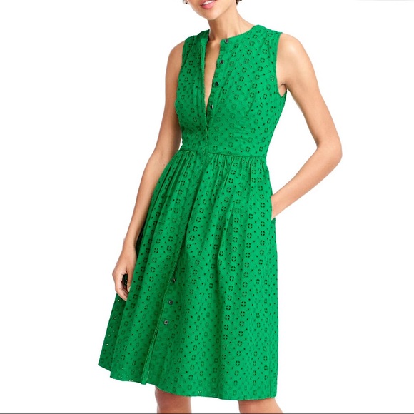 J. Crew Dresses & Skirts - J.Crew Sz 8 Eyelet Buttondown Dress EUC
